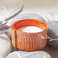 Handcrafted Papier-Mâché Candle Holder-Red Texture