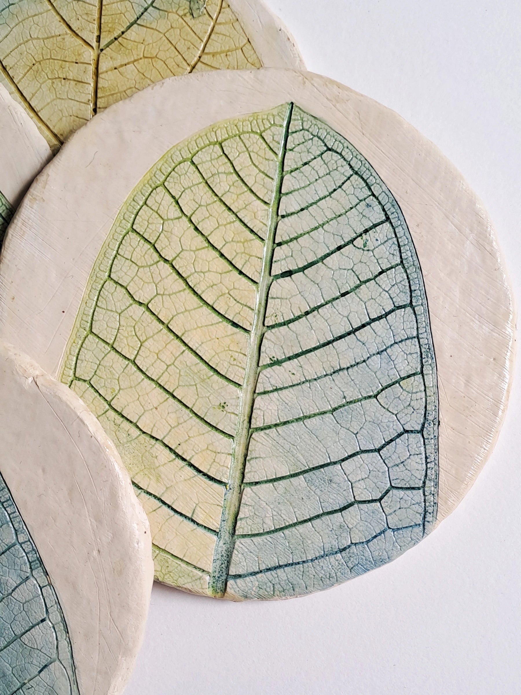 Papier Mache Coaster Set - Assorted Spring Leaves
