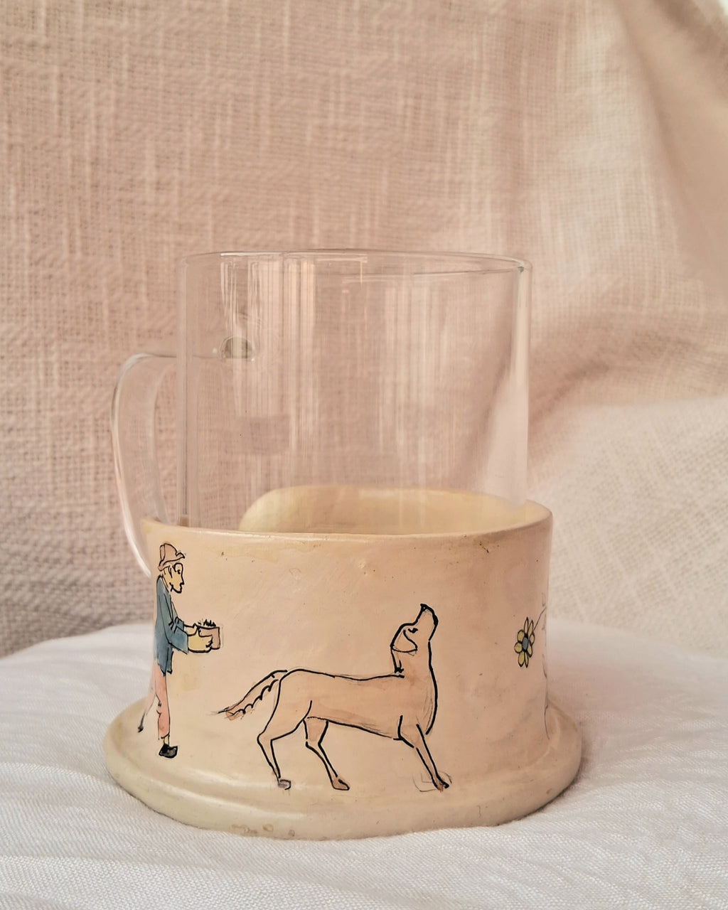 Papier-mache Mug holder-dog lover story