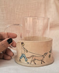Papier-mache Mug holder-dog & Birds story