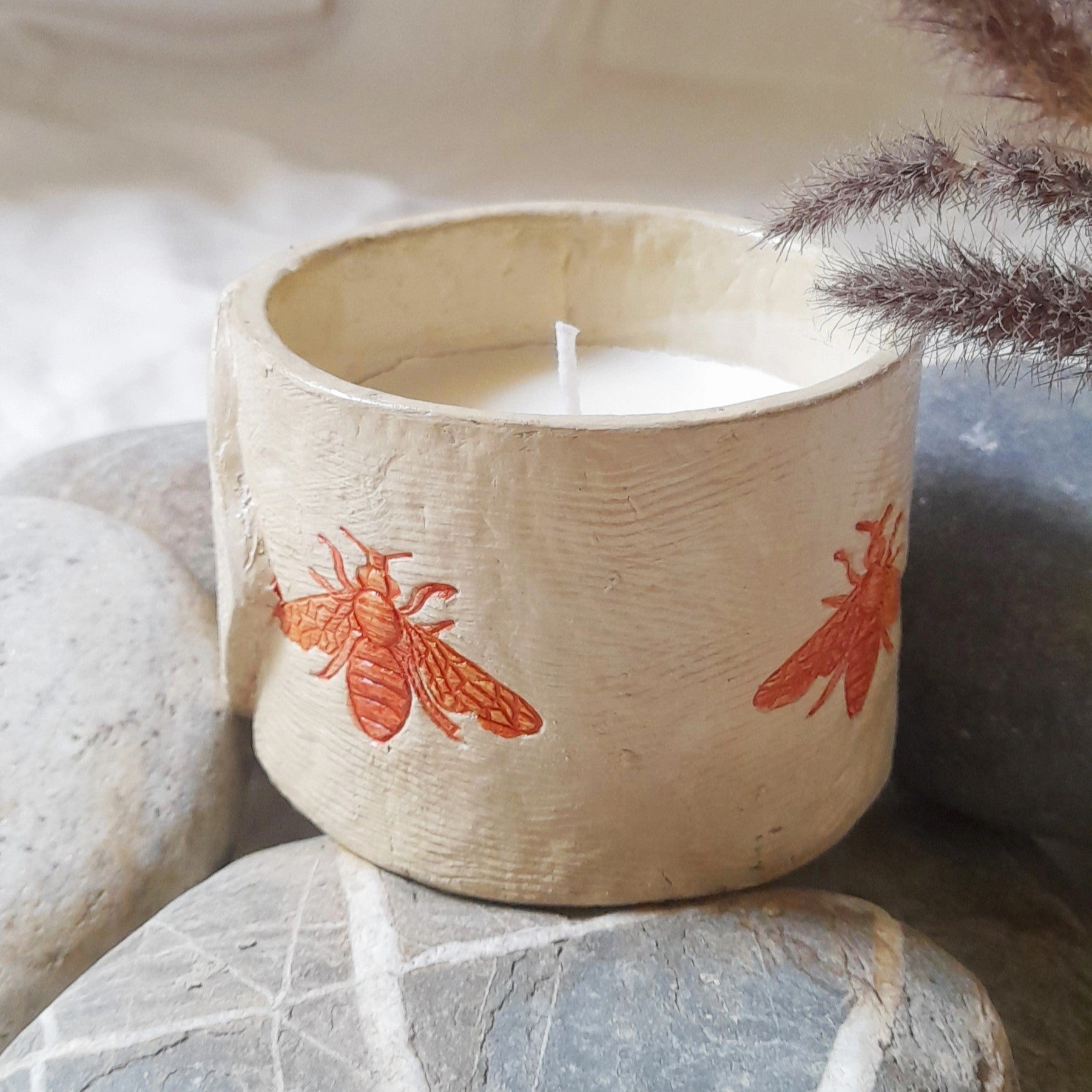 Papier-mâché candle-Beewiser-Orange