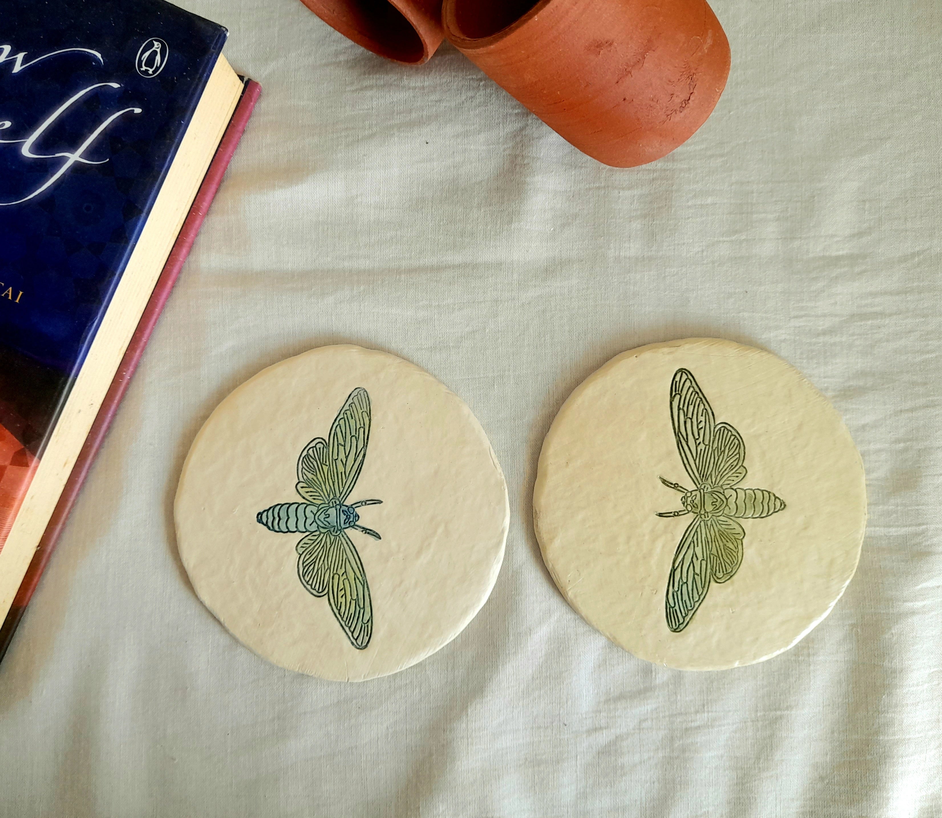 Papier-mache-Moth Coasters